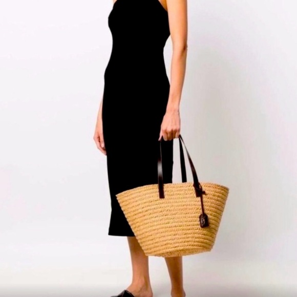 Saint Laurent Ladies Natural Medium Panier Raffia Bag - Picture 5 of 15